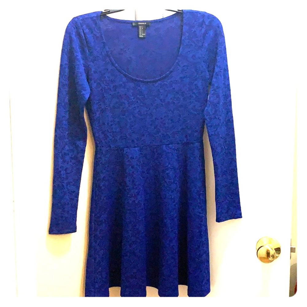 Royal blue long sleeved dress